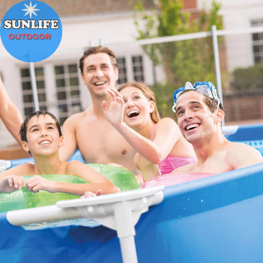 HKM-750035 Large Blue Above Ground Swimming Pool for Families - Durable PVC Material, Easy Assembly, Outdoor Fun