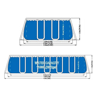 HKM-946643 Large Rectangular Above Ground Family Swimming Pool with Metal Frame