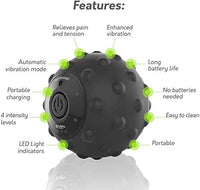 HKM-075411 Electric Vibration Massage Ball with 4 Speed Settings for Muscle Relief and Yoga Fitness