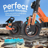 Electric Scooter Adults 10" Tires 1000W Brushless Motor Top Speed 28 MPH 28 Miles Max Range Dual Folding Smart APP Max 330lbs