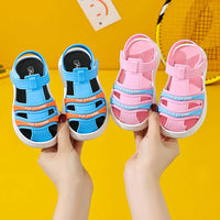 HKM-591315 Customizable Summer Kids' High-Quality Gladiator Sandals Outdoor Beach Jelly Flat Sandals for Toddler Girls