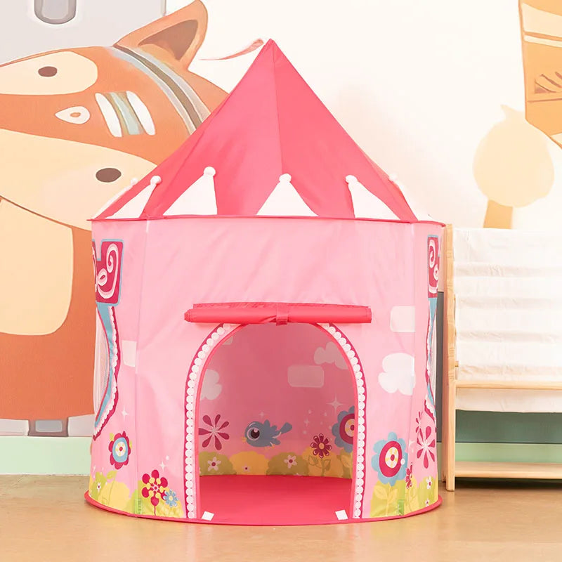 KTX-151571 Pink and Blue Princess Castle Tent for Indoor and Outdoor Play