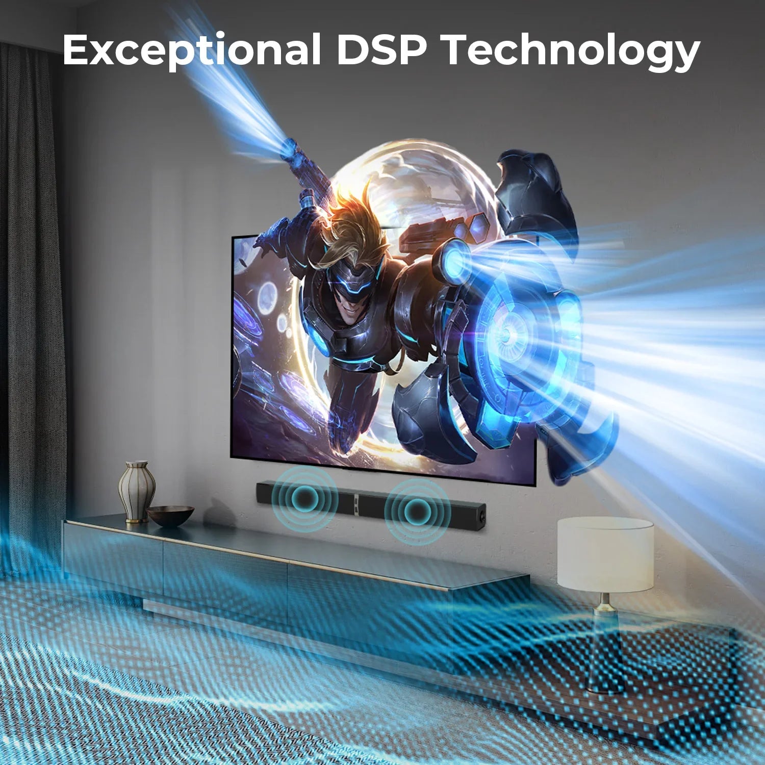 KTX-172691 Wireless Bluetooth Sound Bar for TV with Remote Control and ARC/Optical Connection