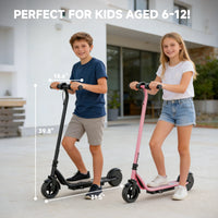 US EU DE UK Stock 250W Lightweight Two-Wheel Foldable Electric Scooter for Children Pink Girls with Non-slip Pedal Seat Included