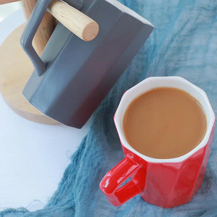 KTX-236499 Modern Simple Ceramic Coffee Mug for Home and Office Use - Nordic Design