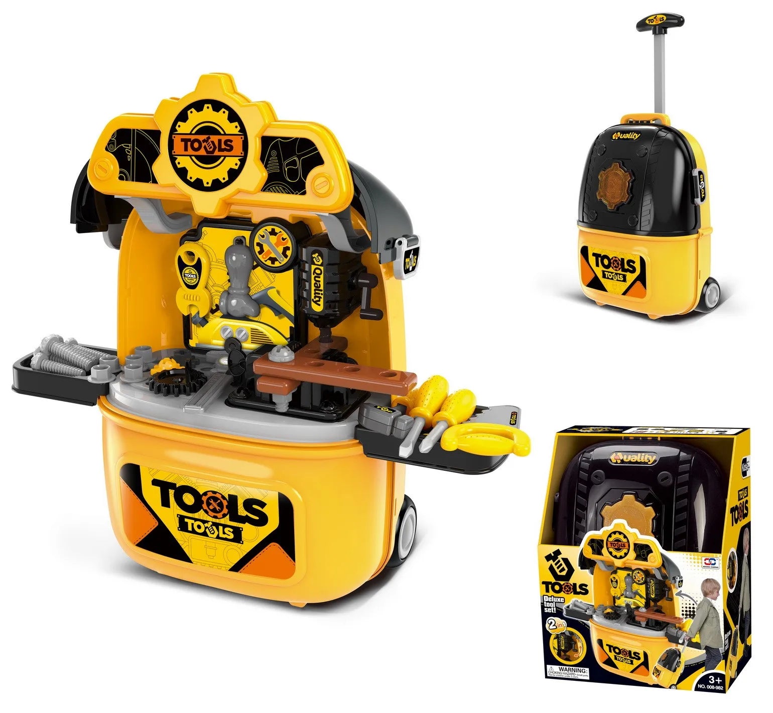 KTX-852435 Kids Pretend Play Doctor Toy Set with Luggage Trolley Case and Operating Table