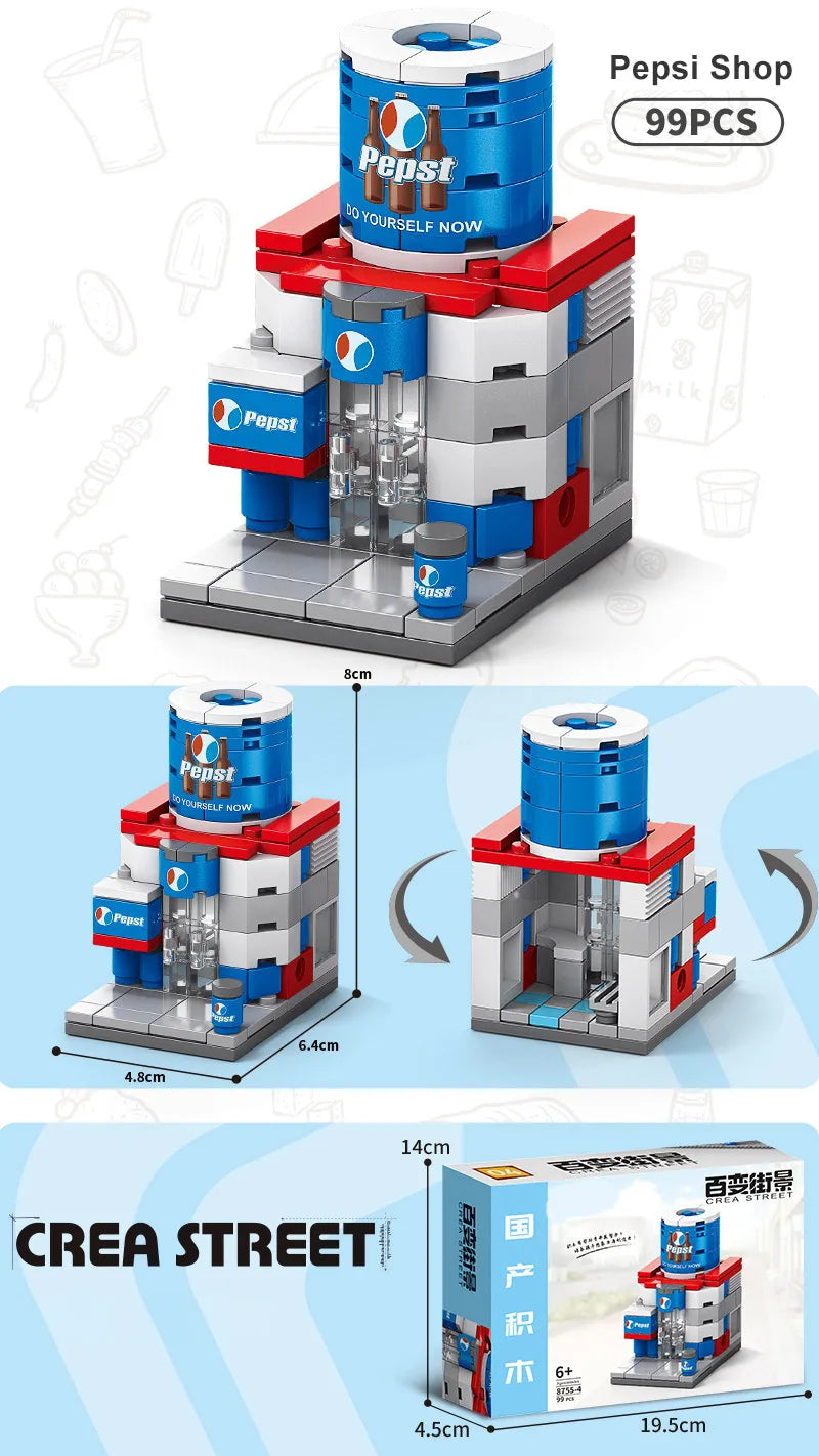 KTX-209043 8 in 1 3D Mini City Building Block Set for Kids