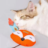 HKM-603795 Interactive Plush Cat Toys – Cute Animal Designs Including Lions and Foxes, Bite Resistant and Self-Play Features