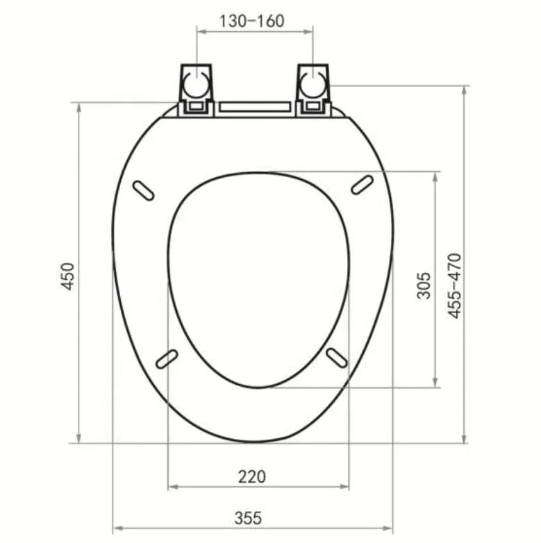 KTX-998675 Durable PP Toilet Seat Cover for Standard Bathroom WCs