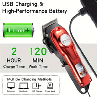 HKM-783251 Cordless Mini Electric Hair Trimmer XY-8118B for Men with USB Charging and LCD Screen