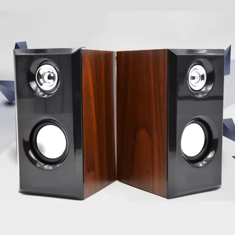 KTX-301459 Wooden 2.0 Hi-Fi Computer Speakers with USB Communication and DC Power Source
