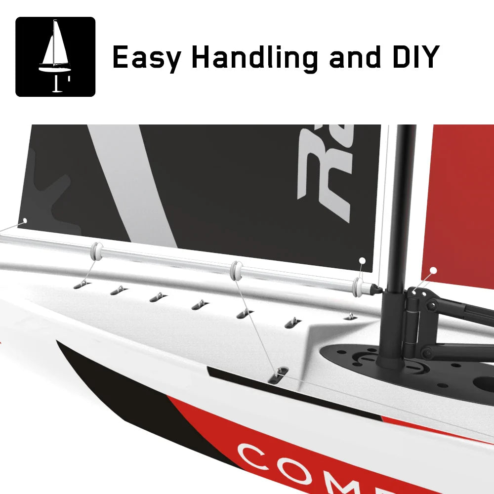 KTX-057875 Volantex COMPASS RTR Remote Control Sailboat - Durable ABS Plastic RC Pool Boat