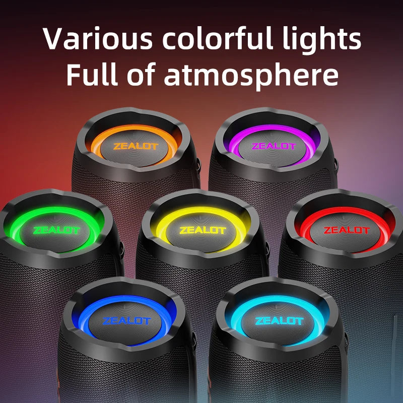 KTX-316115 50W Wireless Outdoor Speaker with Deep Bass, IPX6 Waterproof Rating, Portable Party Speaker for Camping