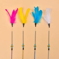 HKM-555219 Interactive 64CM Cat Wand with Premium Spring and Feather Tease, Perfect for Engaging Playtime