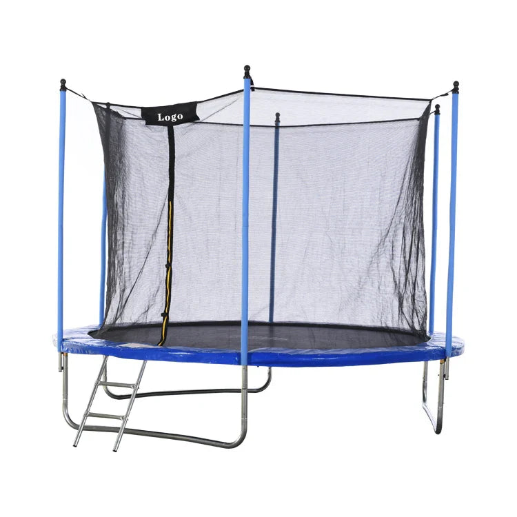 HKM-667539 Recreational Round Trampoline with Safety Net and Basketball Hoop for Outdoor Fitness - Available in 10FT and 12FT Sizes