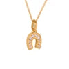 HKM-199251 18K Gold Plated Hypoallergenic Trendy Gold Plated Jewelry 2024 Fashion Cuban Link Chain Zircon Horseshoe Pendant Necklace