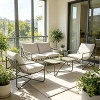 Modern Minimalist Sofa Set with Cushions for Courtyard Leisure Furniture, Garden and Balcony Combination