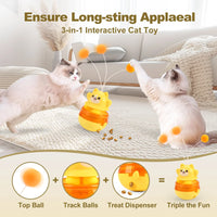 HKM-800403 Eco-Friendly Interactive Cat Toy Teaser Wand and Tumbler for Boredom Relief