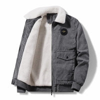 HKM-160723 Mens Winter Iacket Coat Striped Velvet Cotton With Thickened Lamb Cashmere Plus Size Men's Jackets Men's Coats