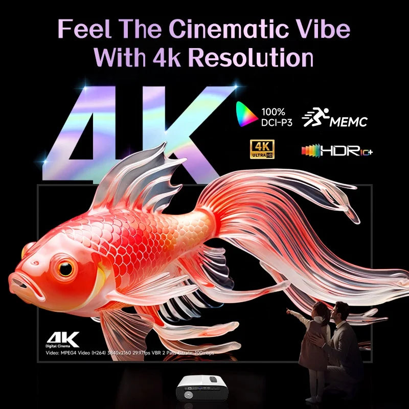 KTX-531347 1080P 4K 1350ANSI LCD Home Cinema Projector for TV Stick and Laptop Compatibility