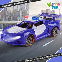 HKM-641171 1:20 Scale Remote Control Police Car Model with Sound and Light Effects, Electric Powered, Indoor-Outdoor Use