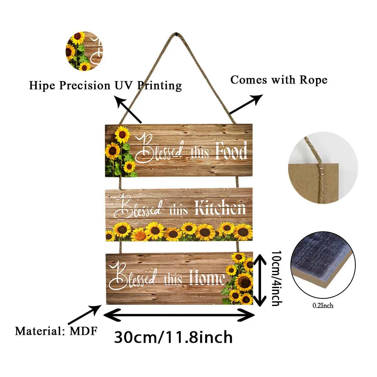 KTX-648979 Farmhouse Wooden Wall Art for Kitchen and Dining Room Decor