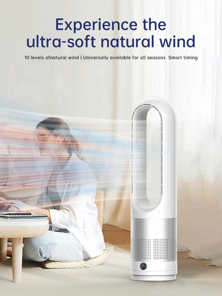 KTX-803219 Bladeless Dual-Use Fan with Air Purification, 8-Speed Cooling and Heating, Remote and Touch Control