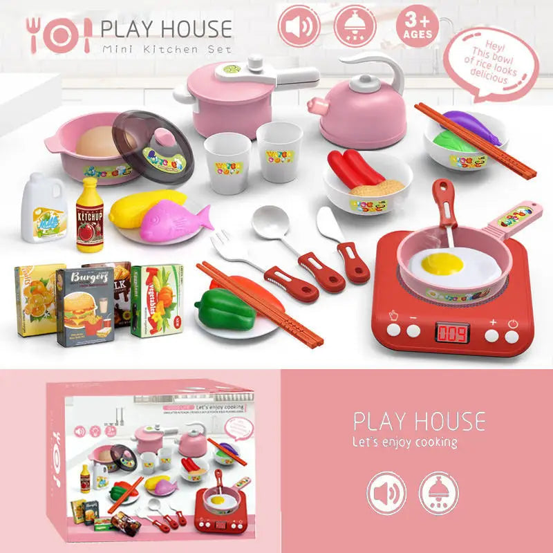 HKM-737171 Pretend Play Cooking Kitchen Toy Set for Kids Ages 2-13, Plastic Cooking Tools and Accessories