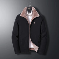 HKM-226259 Customizable Men's Winter Warm Jacket for Middle-Aged and Elderly Hooded Long and Loose Top with Velvet Addition Thickening