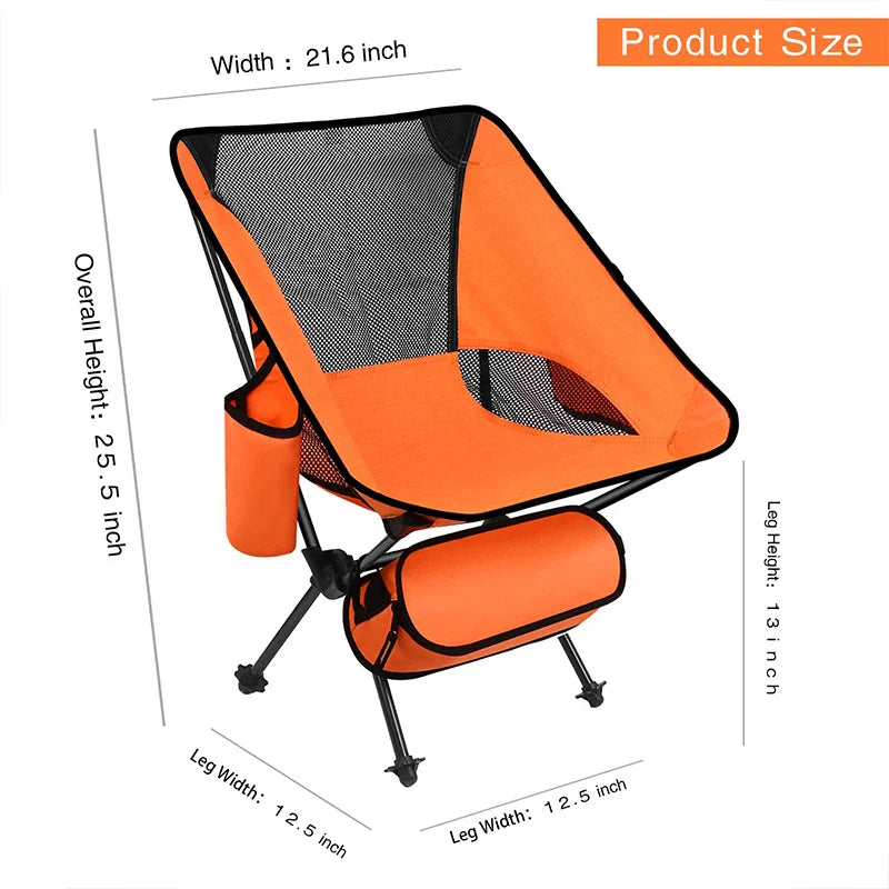 HKM-585043 Portable 7075 Aluminum Folding Moon Chair for Outdoor Activities, Includes Carry Bag