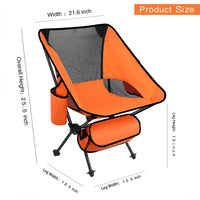 HKM-585043 Portable 7075 Aluminum Folding Moon Chair for Outdoor Activities, Includes Carry Bag