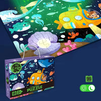 HKM-838931 Glow-in-the-Dark Children’s Puzzle Plane Educational Block Toy 26x19.5x6cm