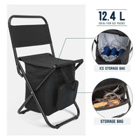 Outdoors Hiking Camping Travel Foldable Fishing Chair Compact Portable Backrest Stool