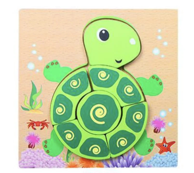 KTX-777619 Wooden Animal Puzzle Toy for Toddlers Age 1-3 - Educational and Interactive Learning Game