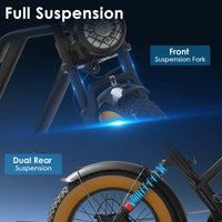 Fat Tire Electric Bike New Design S8 Model 20inch Bike 48V 17.5AH for Adult 1000W Powerful Motor USA Warehouse City E Bikes