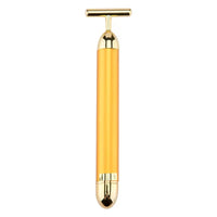 HKM-996819 24k Gold Vibrating Facial Lifting Beauty Bar with T Shape Electric 3D Face Roller Massage