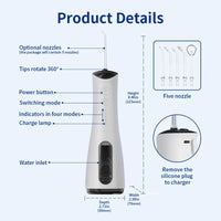 HKM-913171 IPX7 Waterproof Electric Dental Floss Water Flosser for Home and Travel
