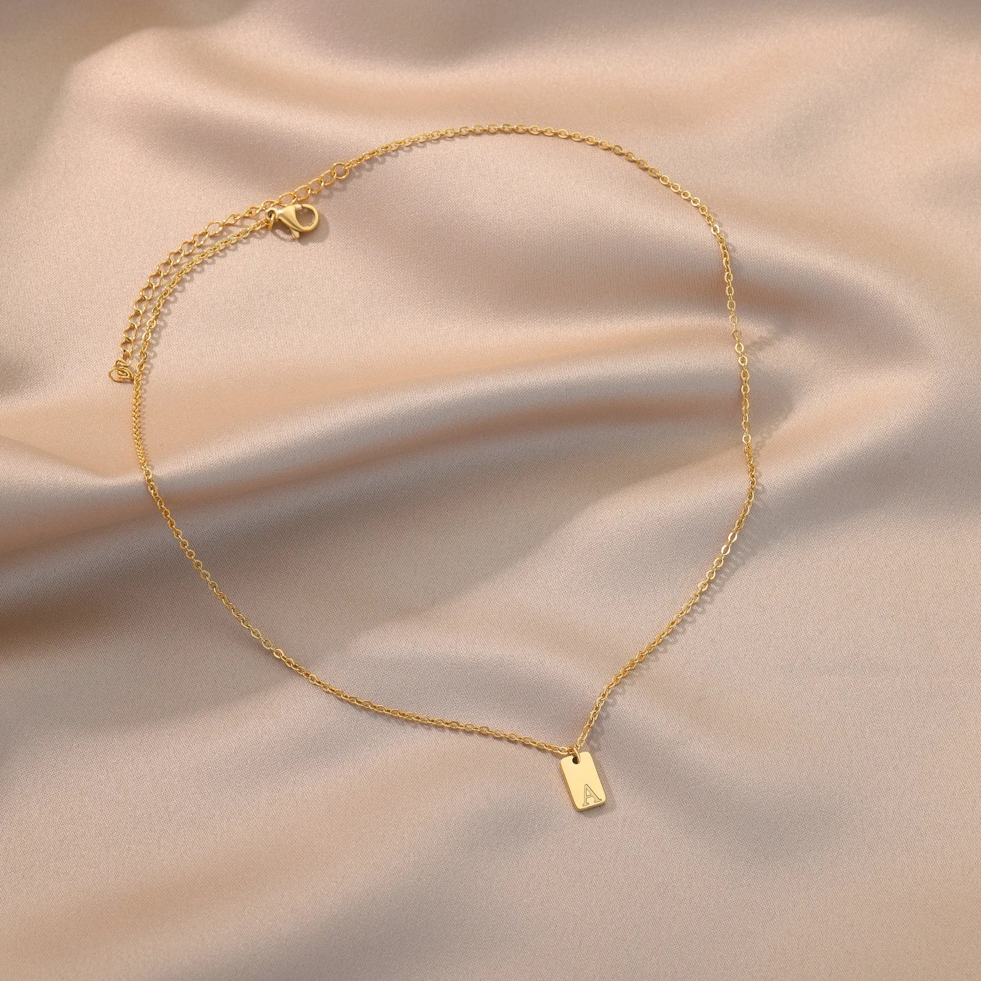 HKM-511123 Bar Necklace Blank Pendant for Engrave Custom Necklace Letters Gold Pated Letter Necklace Custom Moissanite Pendant