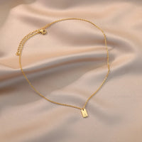 HKM-511123 Bar Necklace Blank Pendant for Engrave Custom Necklace Letters Gold Pated Letter Necklace Custom Moissanite Pendant