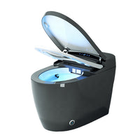 HKM-3165395 Smart Toilet Black Elongated Automatic Flush Remote Control Bidet Heated Seat Electric Ceramic Floor Mounted