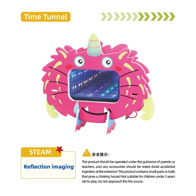 KTX-006995 3D Time and Space Tunnel Jigsaw Puzzle for Kids, Unique Shaped DIY Game