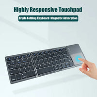 HKM-330195 Portable Mini Foldable Wireless Keyboard with Touchpad for Windows, Android, iOS Devices