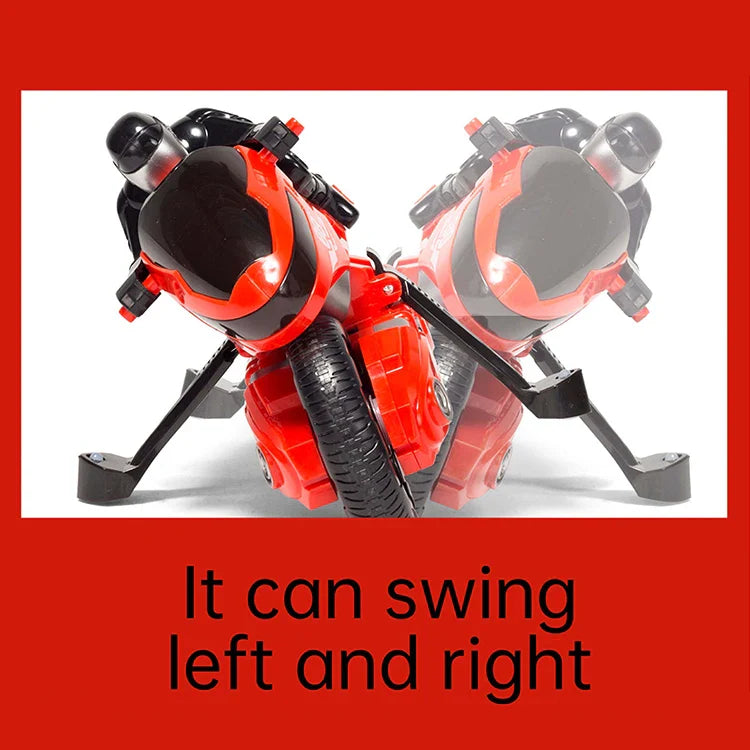 HKM-212883 2.4G Remote Control Stunt Motorcycle for Kids - 360° Rotation, Durable Red Mini Car, Indoor/Outdoor Fun