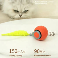 HKM-865939 Interactive Rechargeable Rolling Cat Toy Ball with Adjustable Speed for Smart Pet Training