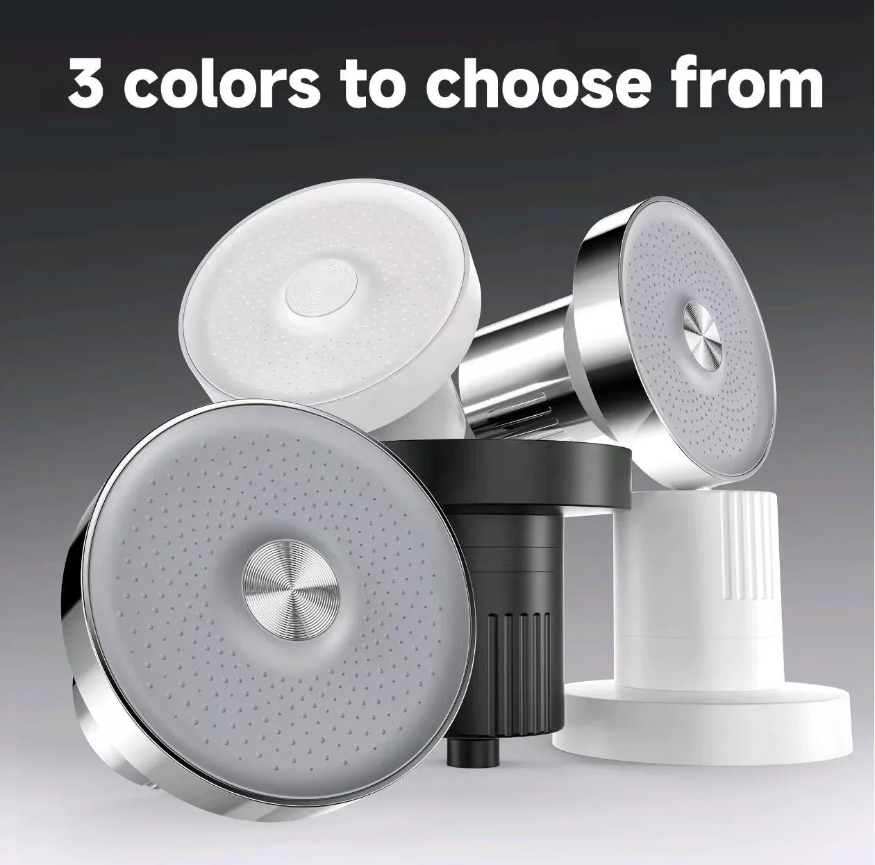 KTX-081171 140MM Round Chrome Plastic Shower Head with High Pressure and Water Saving Features