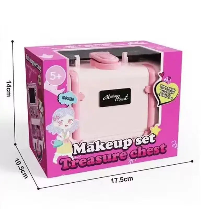 KTX-671635 Realistic Makeup Toy Kit for Girls - Washable Cosmetic Set for Pretend Play and Nail Art, Ages 2-14