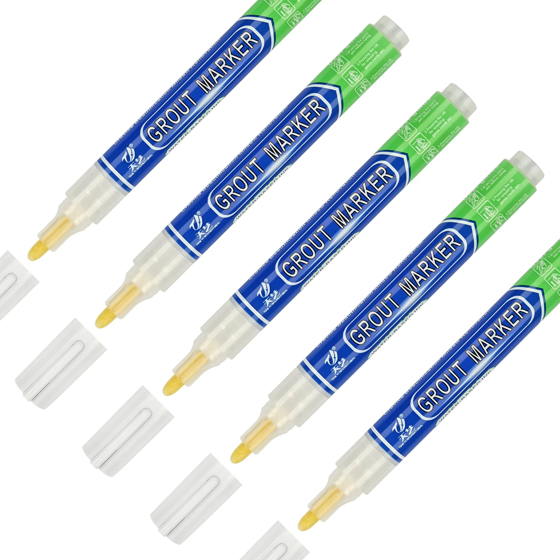KTX-328915 Non-Toxic Water-Based Grout Marker Pen for Tile Repair in 12 Colours