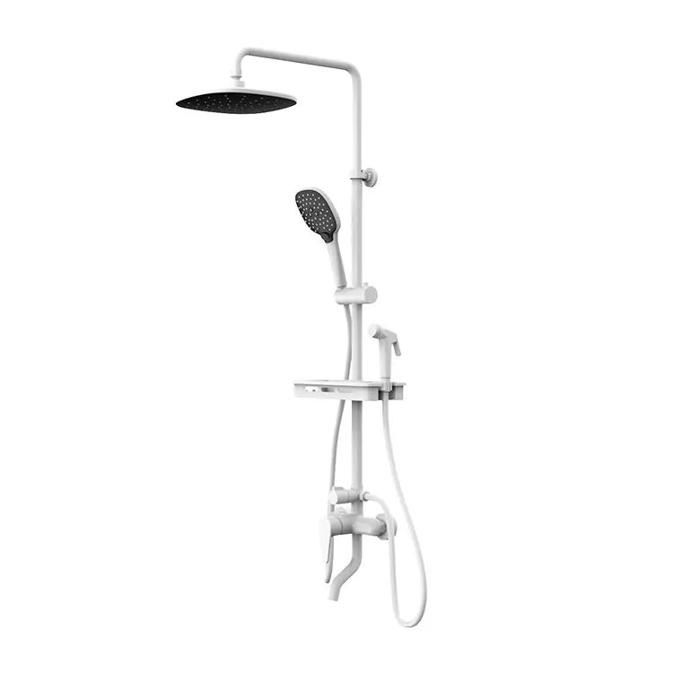 KTX-703763 Modern Matte Black Exposed Thermostatic Shower Column with Jet & Massage Spray