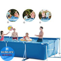 HKM-750035 Large Blue Above Ground Swimming Pool for Families - Durable PVC Material, Easy Assembly, Outdoor Fun