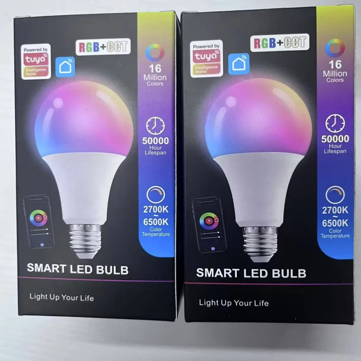 KTX-293587 Smart RGBW LED Light Bulb E27 E26 B22 - Multi-Colour 10W Bluetooth Compatible with Smart Life App